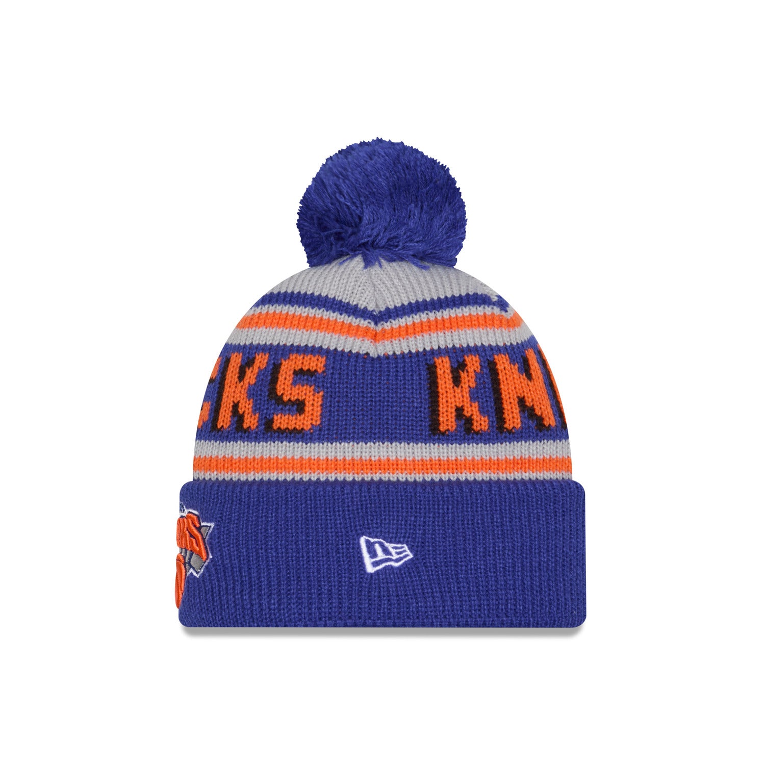 Youth New Era Knicks Wordmark Knit Pom - Side View