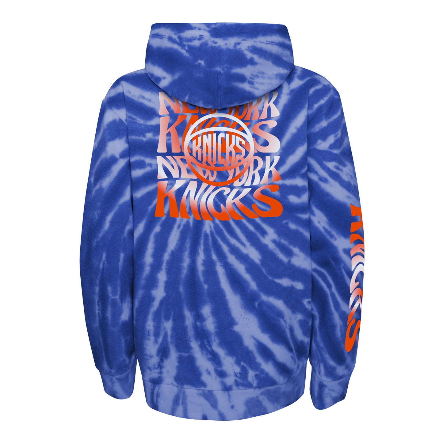 Kids Knicks Malibu Tie Dye Hoodie In Blue - Back View