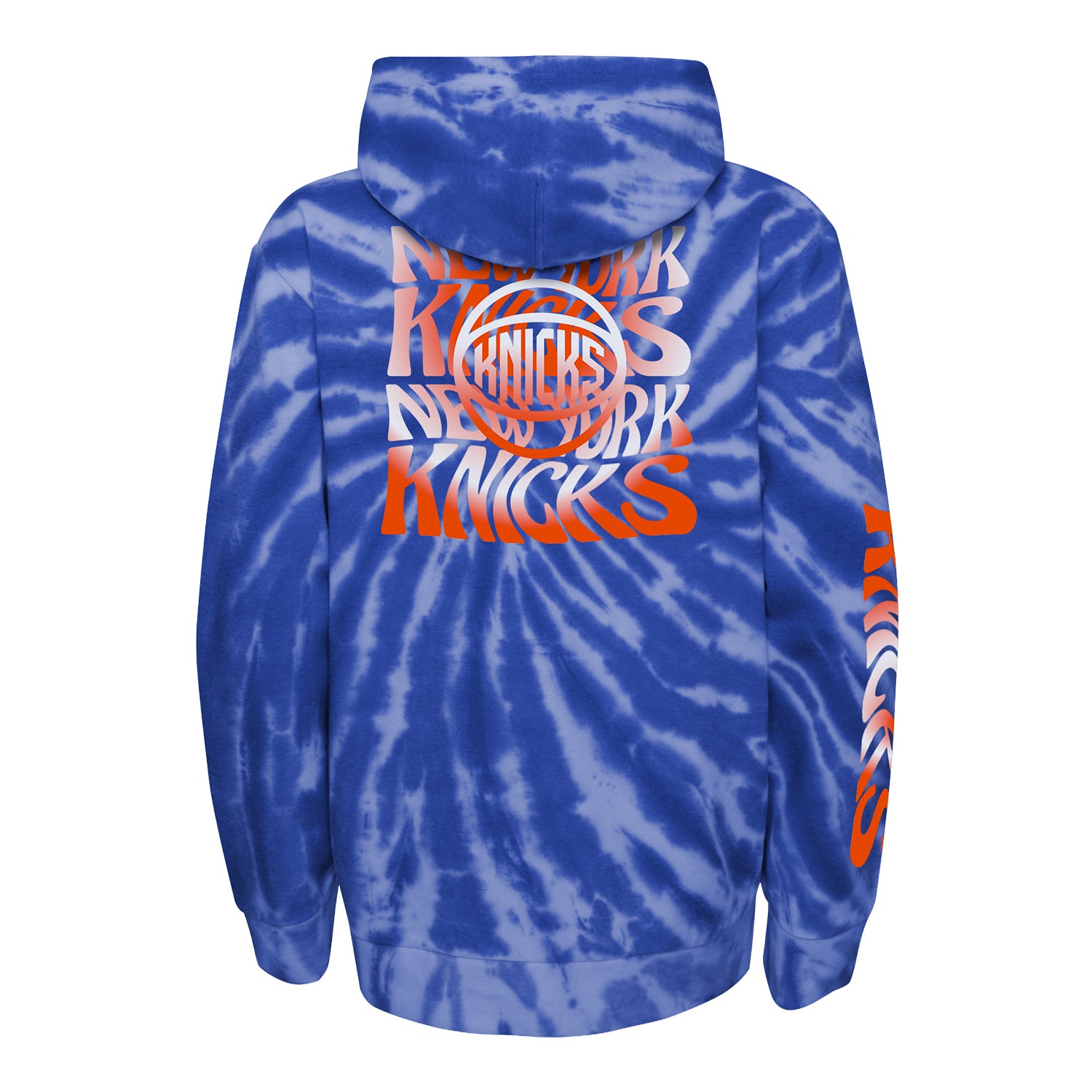 Kids Knicks Malibu Tie Dye Hoodie In Blue - Back View