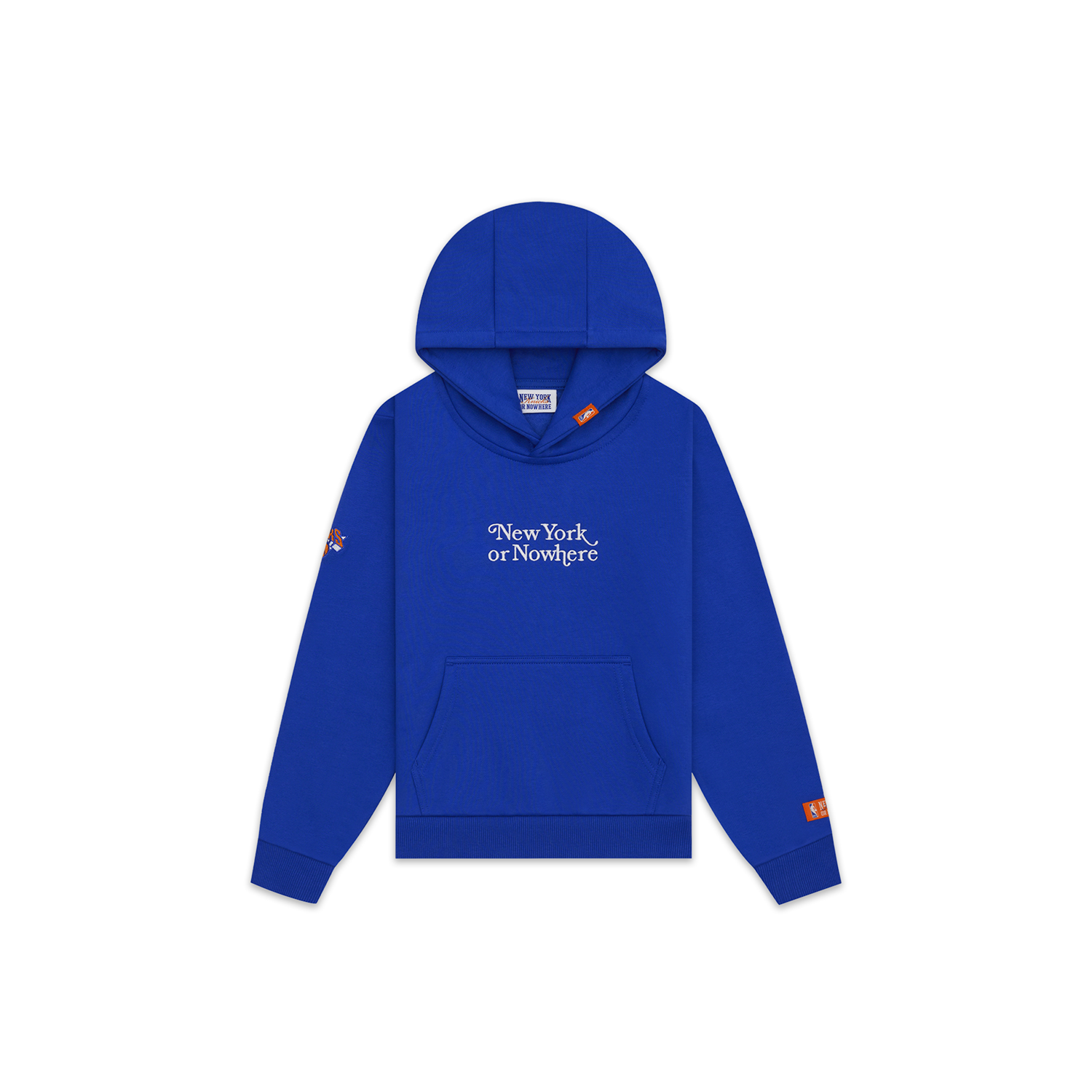 Kids NYON x Knicks Royal Motto Hoodie - Front View