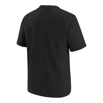Youth Nike Knicks Dri-Fit Practice Graphic Tee In Black - Back View