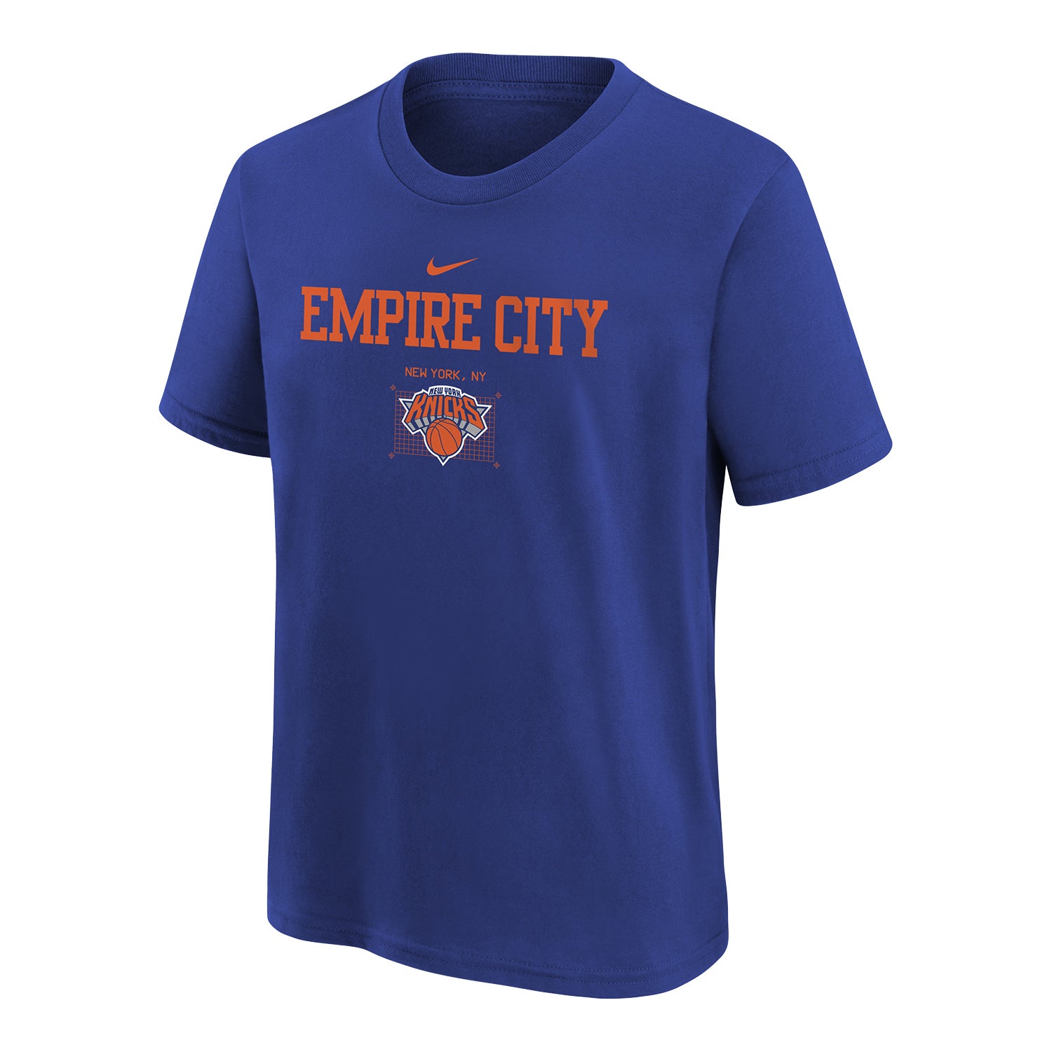 Youth Nike Knicks Empire City Tee In Blue - Front View