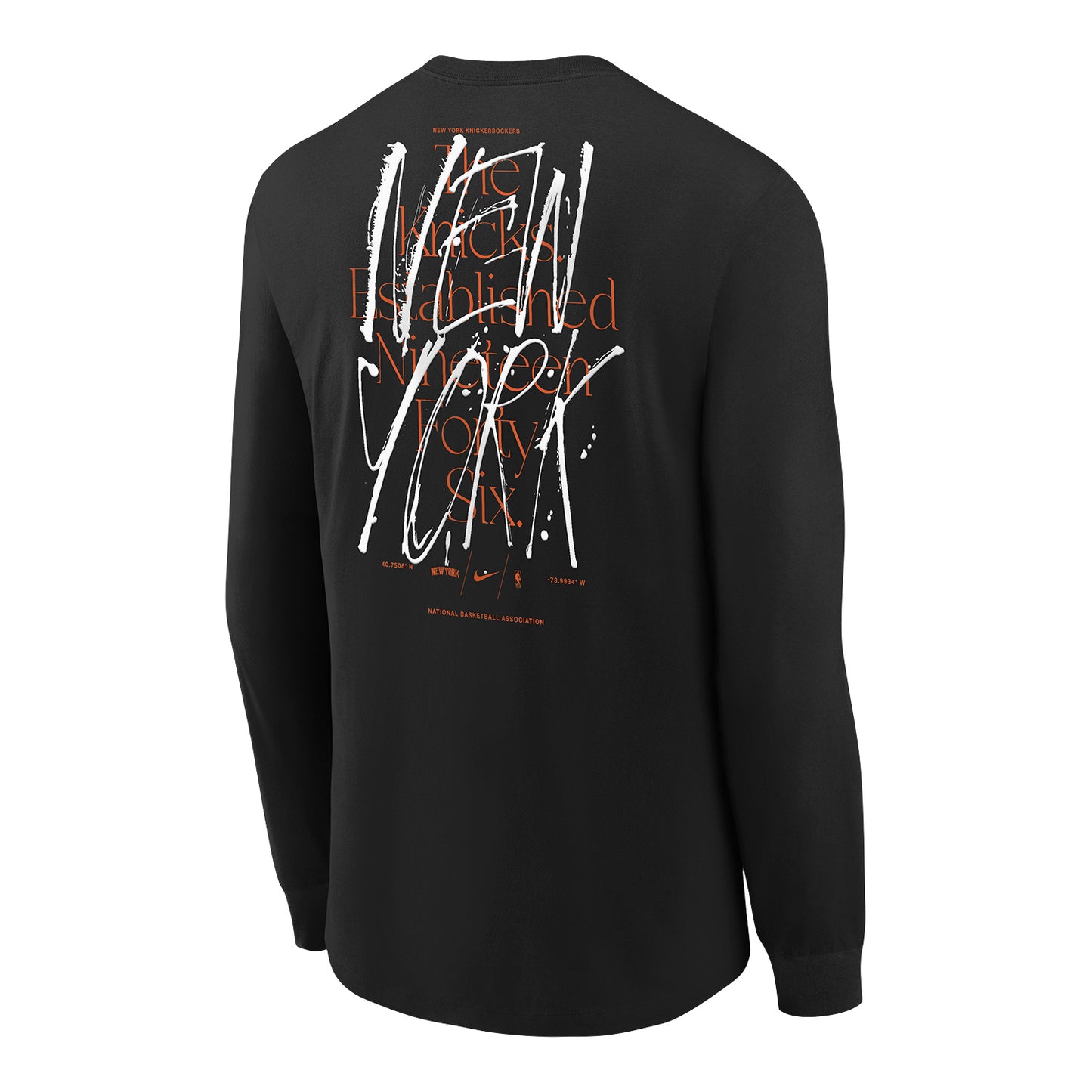 Youth Nike Knicks MAX90 Graphic Longsleeve Tee In Black - Back View