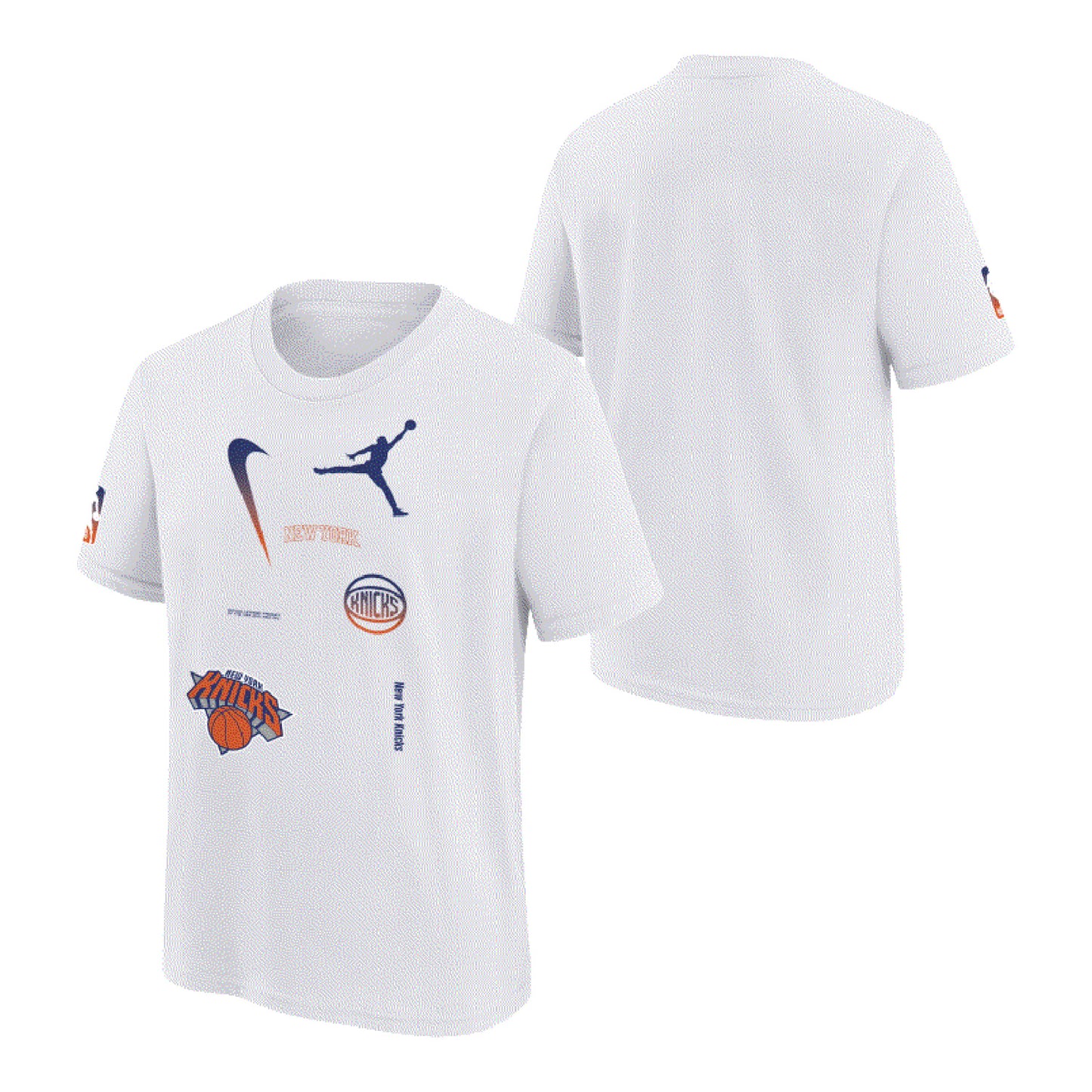 Youth Statement 22-23 Jordan Brand Courtside Max90 Tee In White - Front & Back View