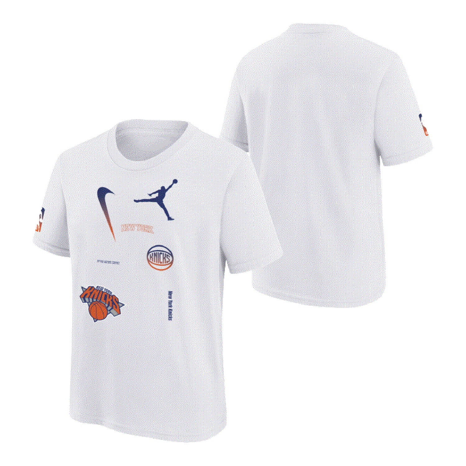 Youth Statement 22-23 Jordan Brand Courtside Max90 Tee In White - Front & Back View