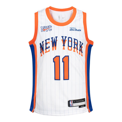 Youth 2024-25 Knicks Jalen Brunson CITY EDITION Jersey In White - Front View