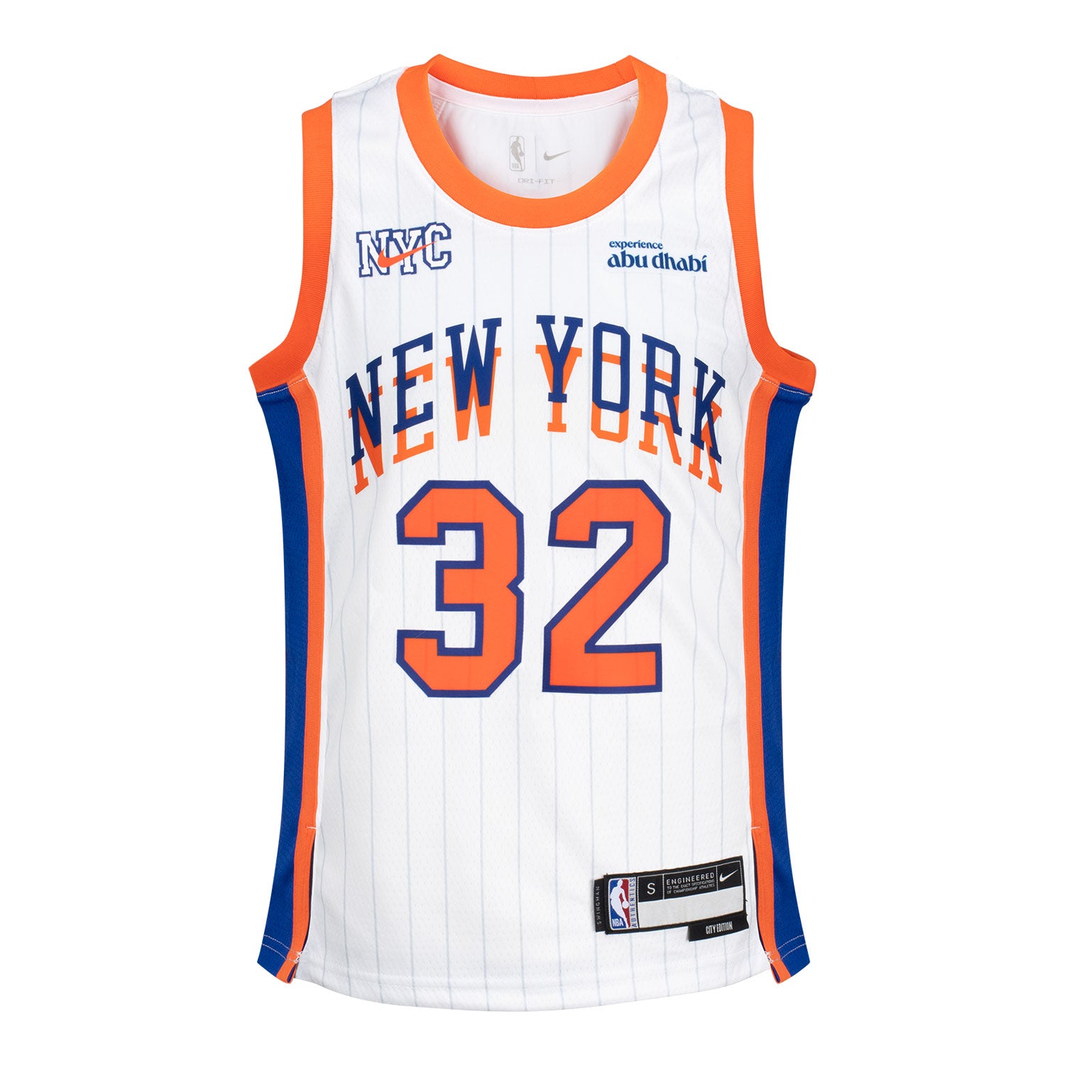 Youth 2024-25 Knicks Karl-Anthony Towns CITY EDITION Jersey In White - Front View