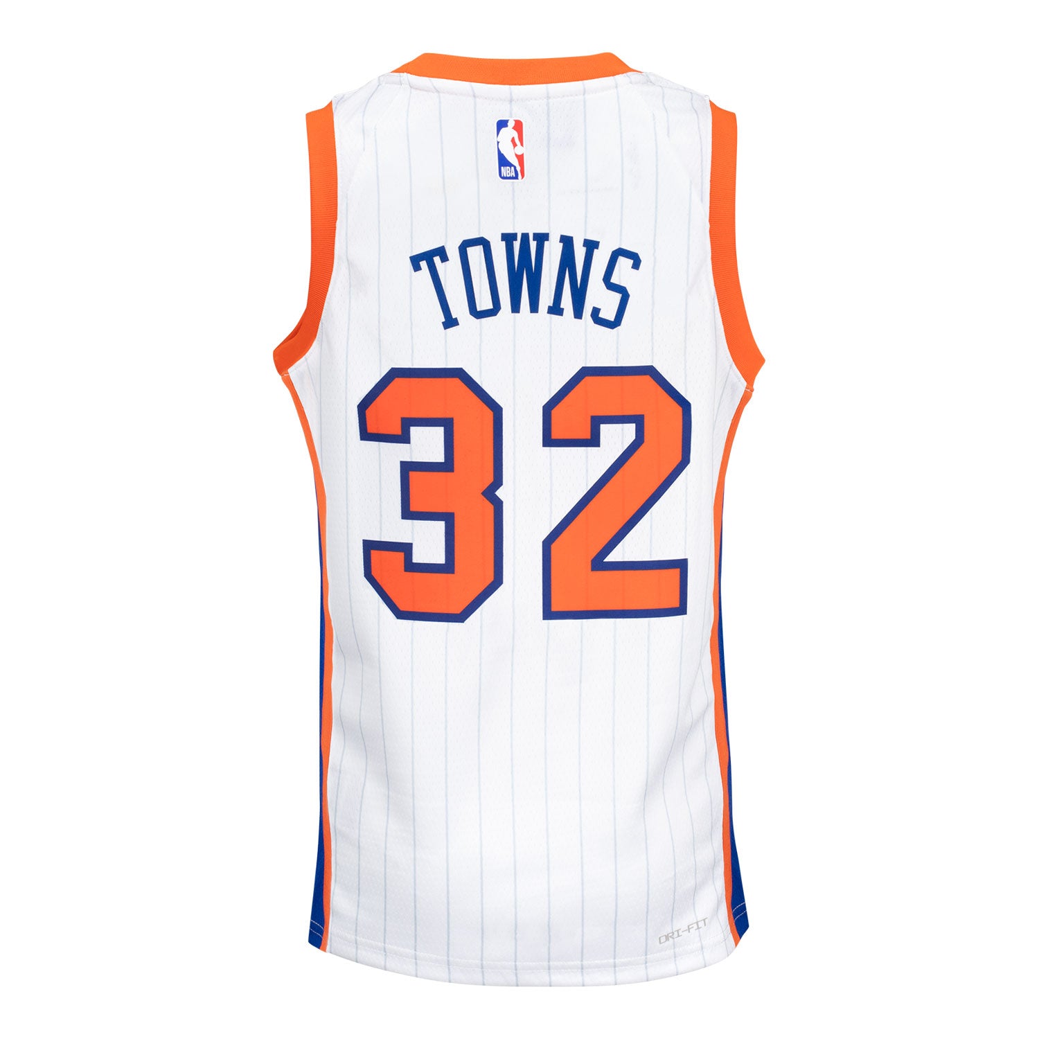 Youth 2024-25 Knicks Karl-Anthony Towns CITY EDITION Jersey In White - Back View