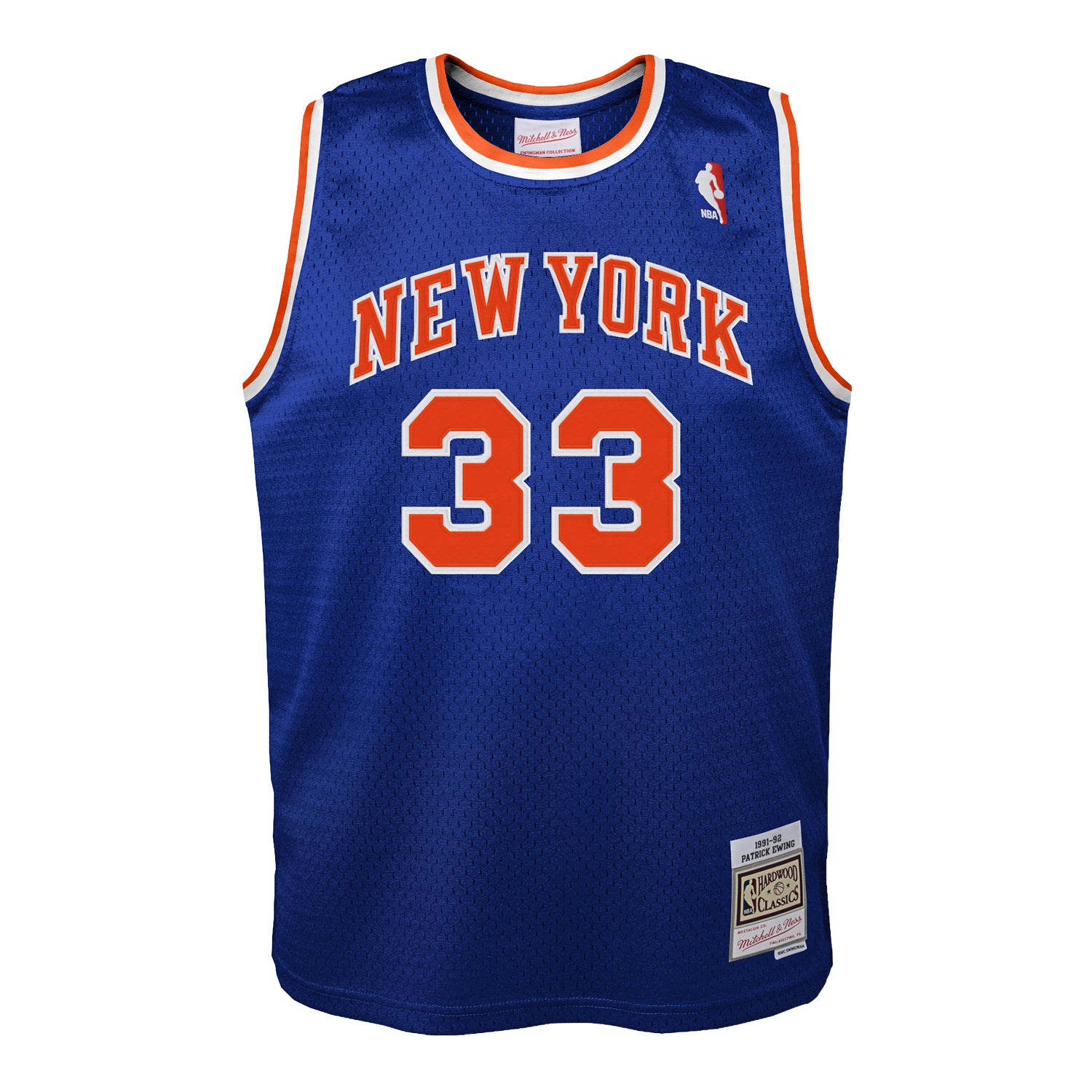 Mitchell & Ness Youth Knicks Patrick Ewing Swingman Jersey In Blue - Front View