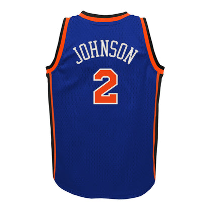 Mitchell & Ness Knicks Youth Larry Johnson Swingman Jersey In Blue - Back View