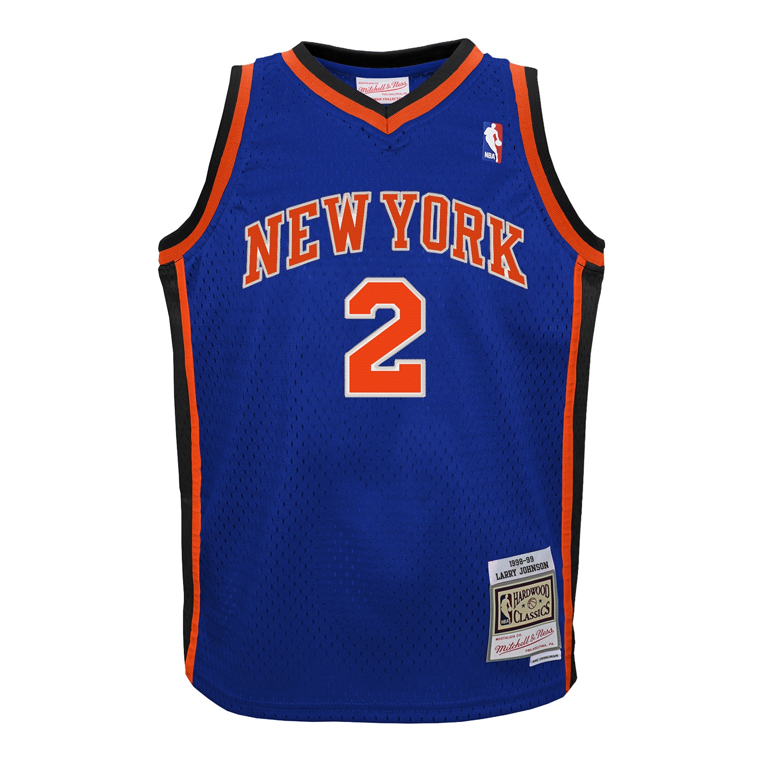 Mitchell & Ness Knicks Youth Larry Johnson Swingman Jersey In Blue - Front View