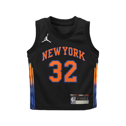 Kids Karl-Anthony Towns Black Statement Swingman Jersey - Front View
