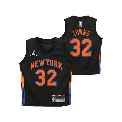 Kids Karl-Anthony Towns Black Statement Swingman Jersey - Full View