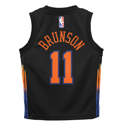 Kids Jalen Brunson Black Statement Swingman Jersey - Back View