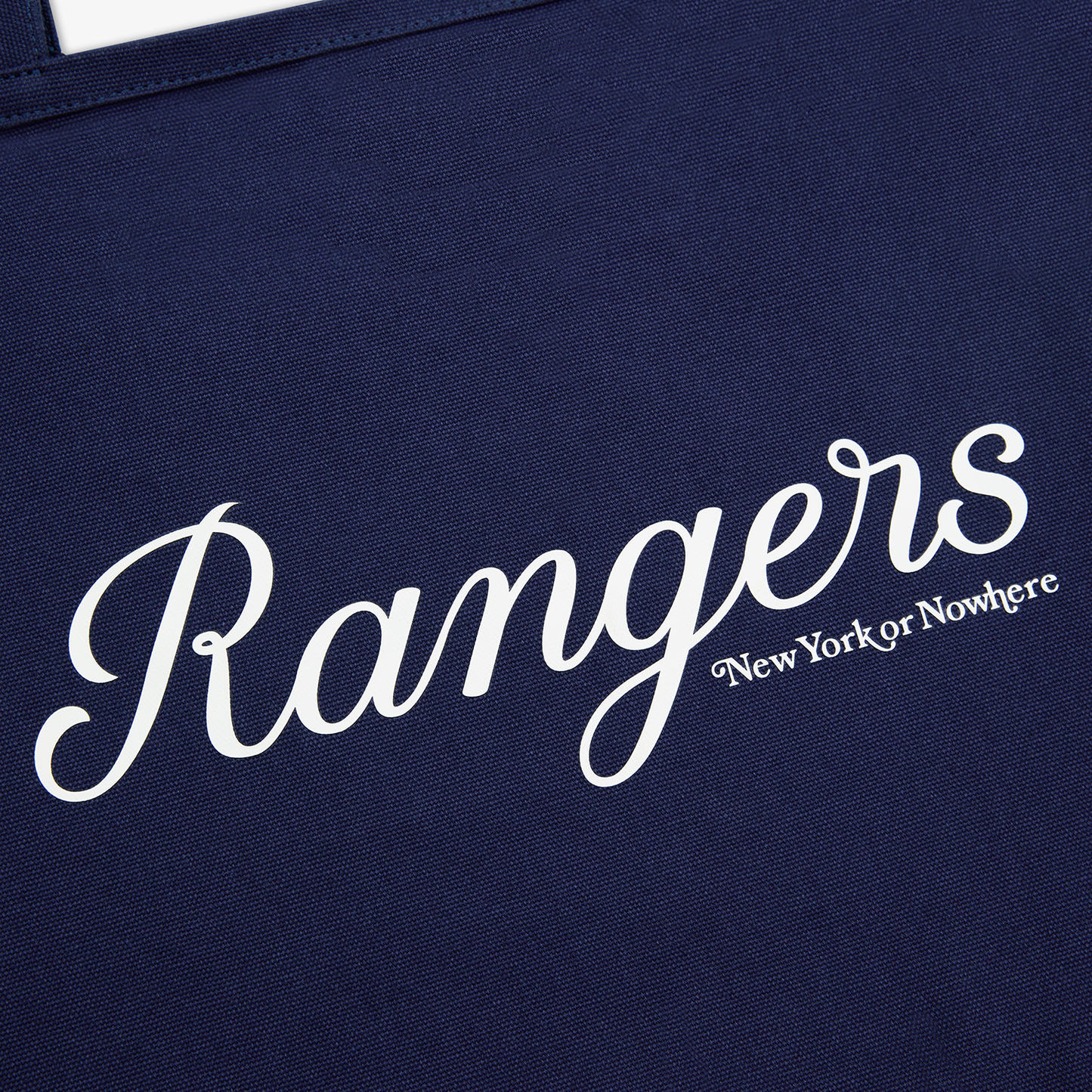 NYON x Rangers Navy Script Standard Tote - Wordmark View