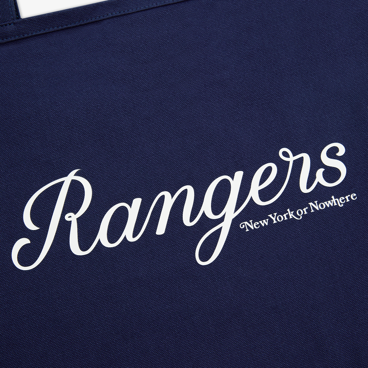 NYON x Rangers Navy Script Standard Tote - Wordmark View