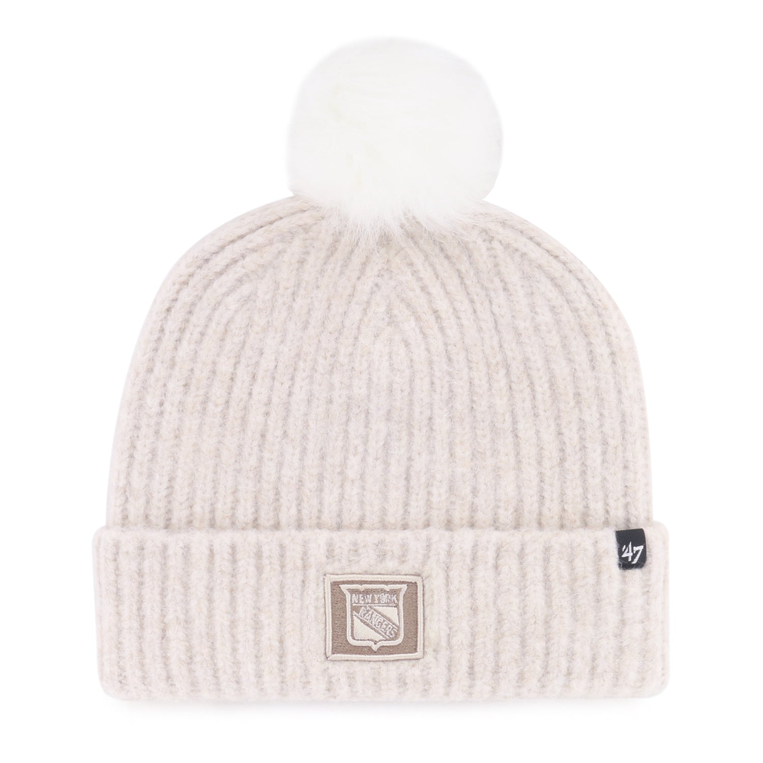 Women's '47 Brand Rangers Mojave Mellow Cuff Pom Knit - Front View