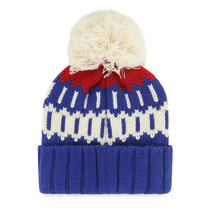 Women's 47 Brand Rangers Royal Felicity Cuff Pom Knit - Back View