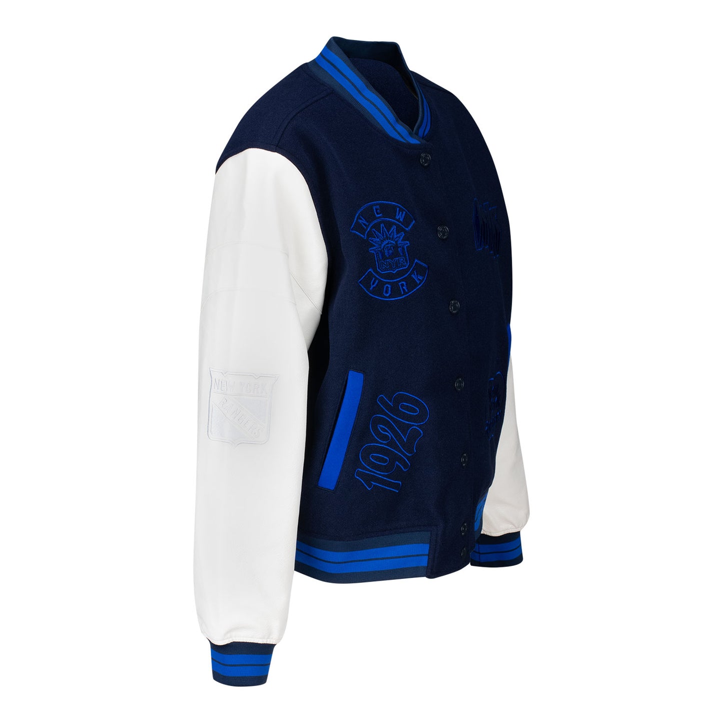 Women's Wild Collective Rangers Varsity Jacket - Right Angled View