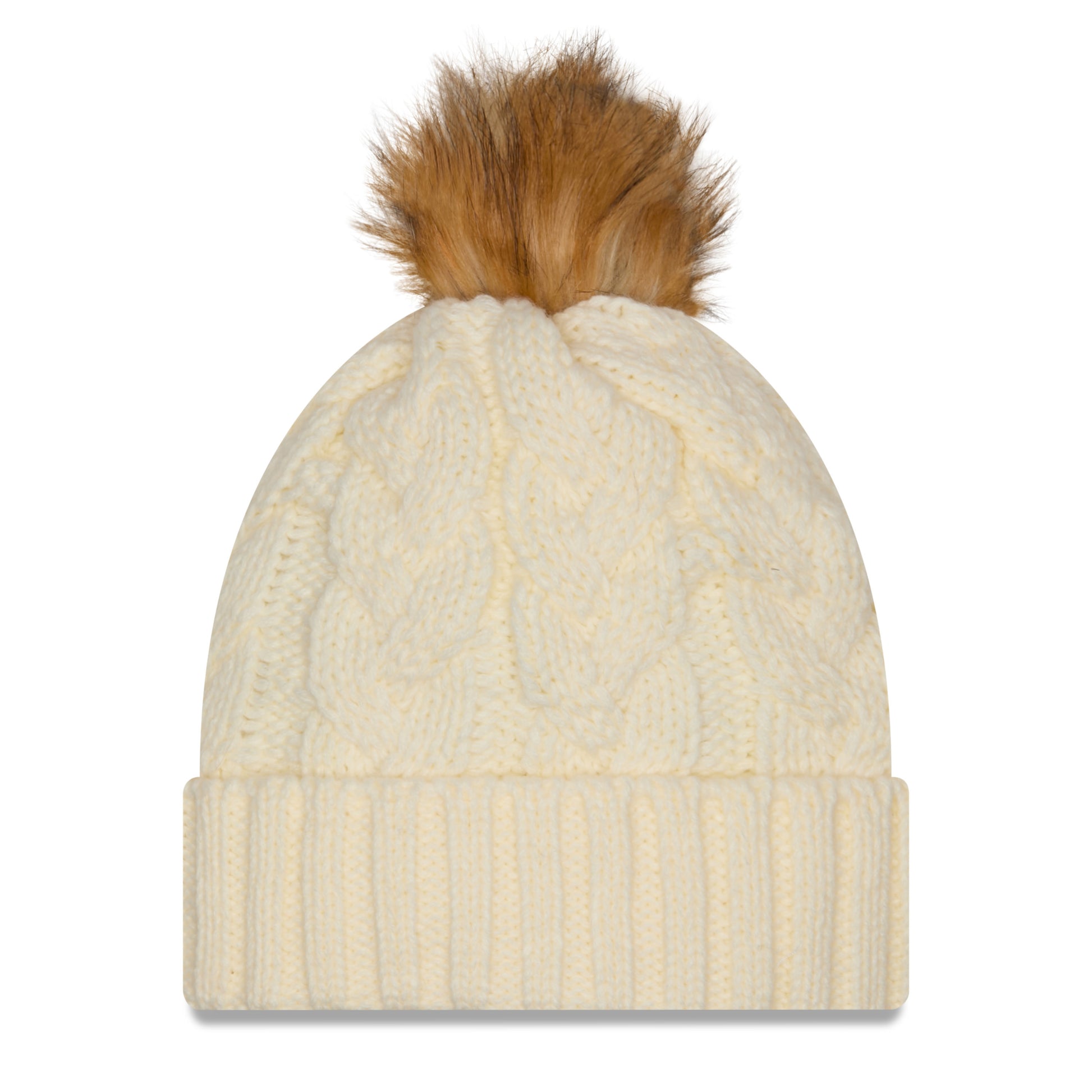 Women's New Era Rangers Fur Chrome Knit Pom - Back View