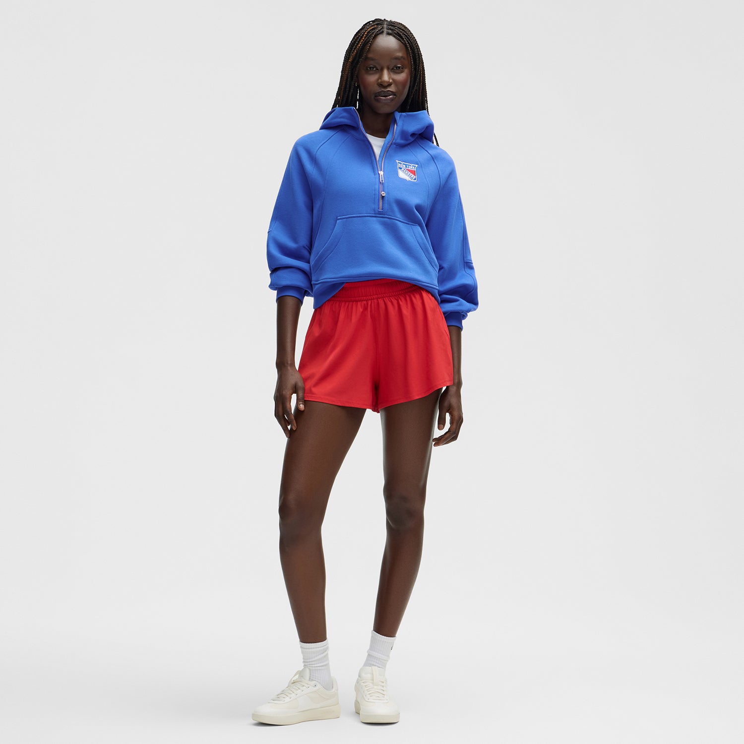 Women's Lululemon Rangers Blazer Blue Scuba Oversized Half Zip Hoodie - Front View