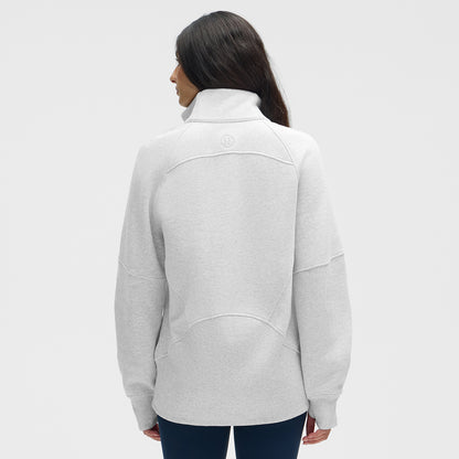 Women's Lululemon Rangers Heather Grey Scuba Oversized Funnel Neck Half Zip - Back View