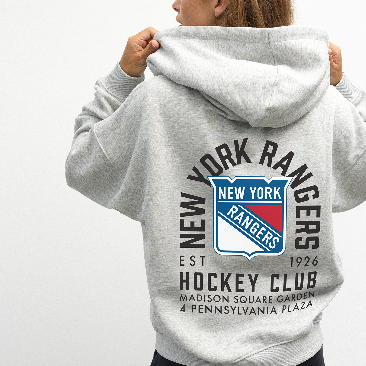 Women's Line Change Rangers Team Zip Up Hoodie - Back View