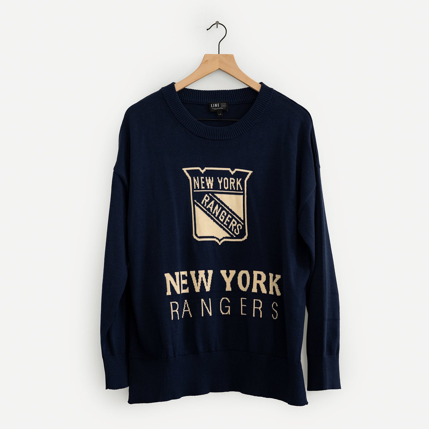 Women's Line Change Rangers Team Logo Knit Sweater - Front View