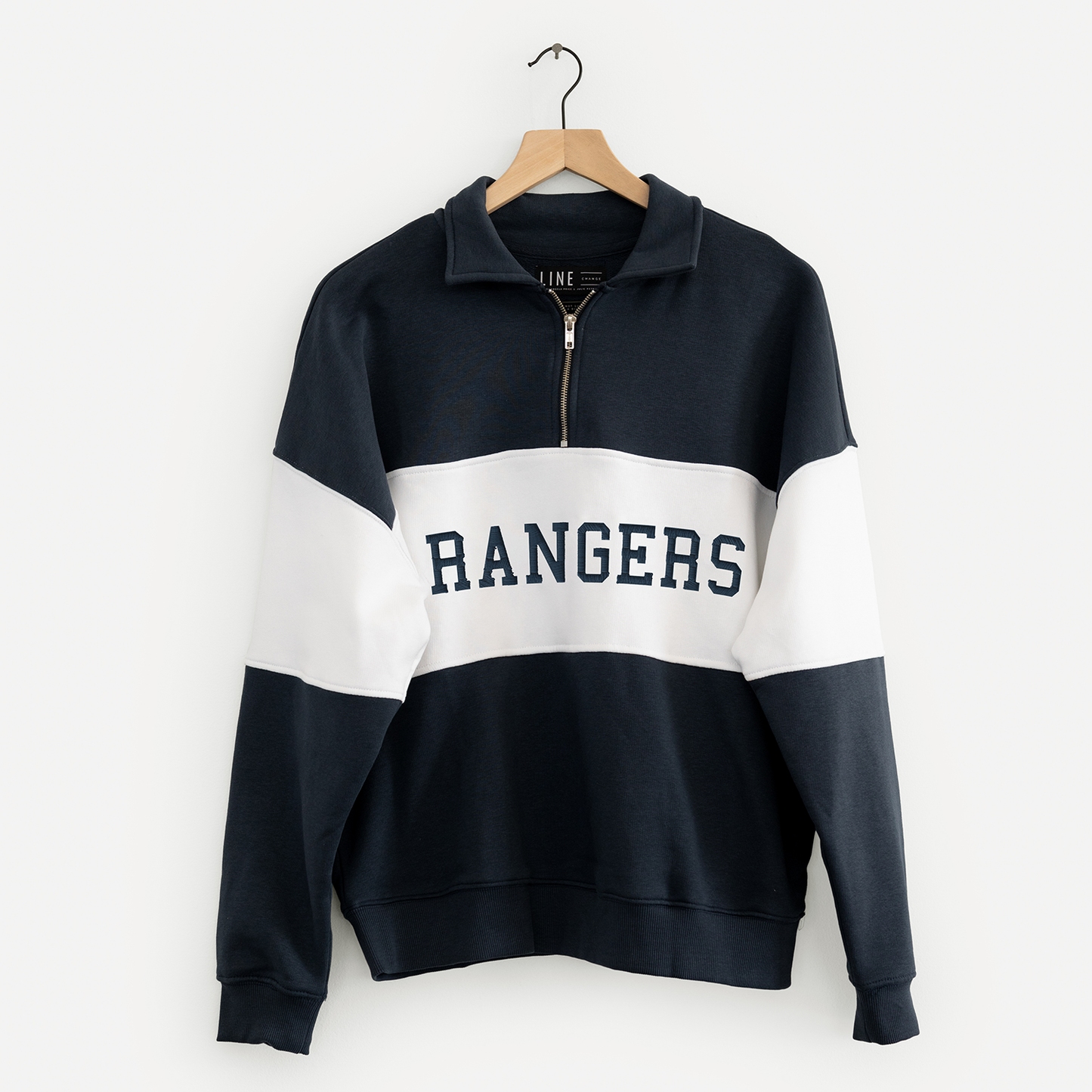 Women's Line Change Rangers Team Quarter Zip Pullover - Front View