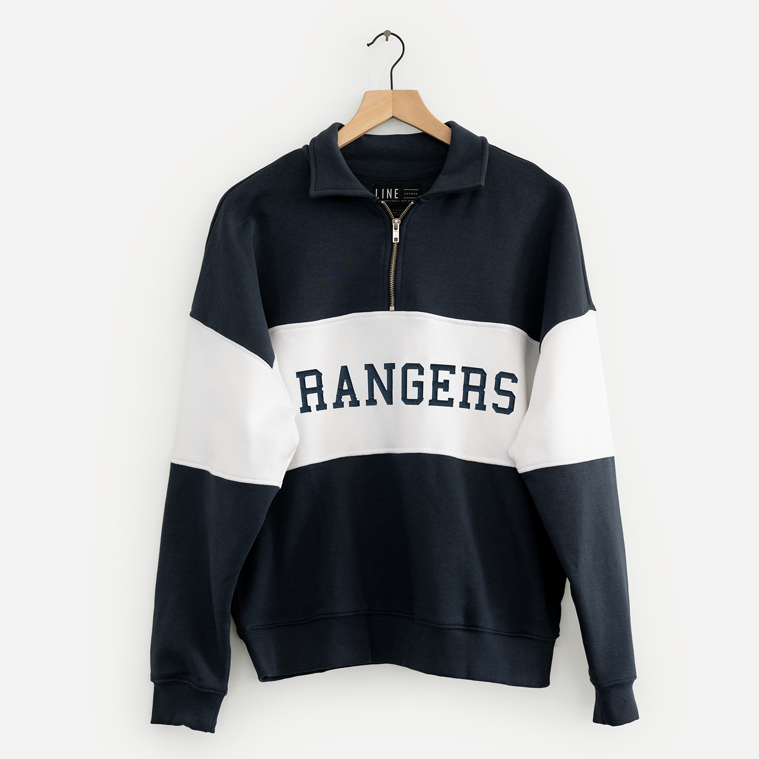 Women's Line Change Rangers Team Quarter Zip Pullover - Front View