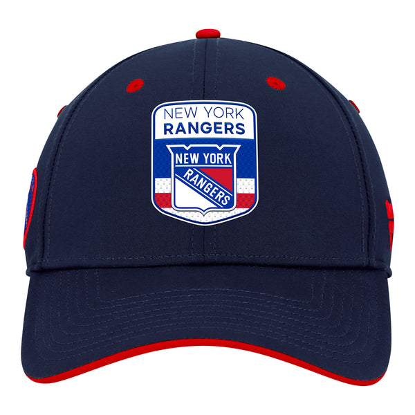 Fanatics Rangers 23 Authentic Pro Draft Structured Stretch Hat - In Navy - Front View
