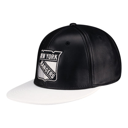 Starter Rangers "Black Ice" One Timer Leather Snapback - Angled Left View