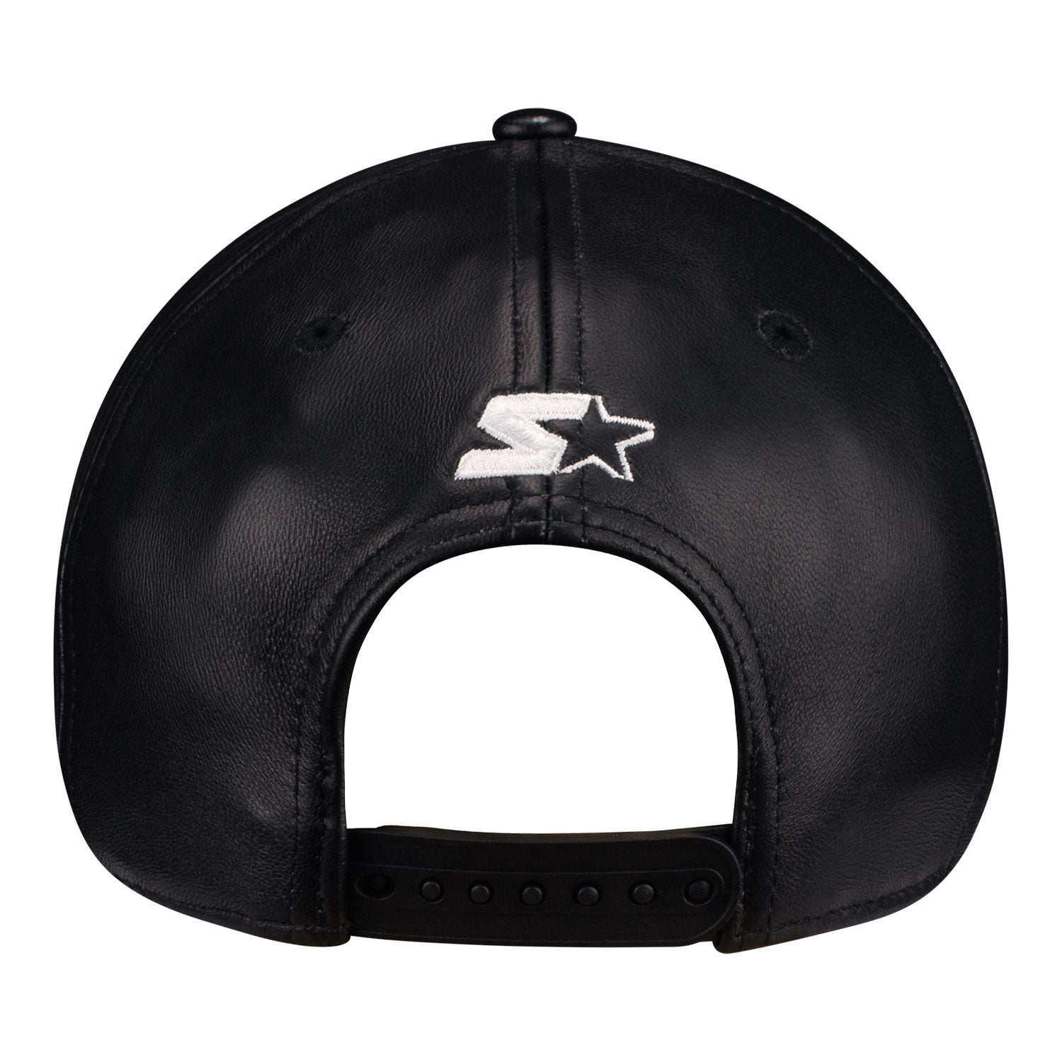 Starter Rangers "Black Ice" One Timer Leather Snapback - Back View