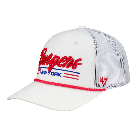 '47 Brand Rangers Garner Rope Trucker In White - Front Left View