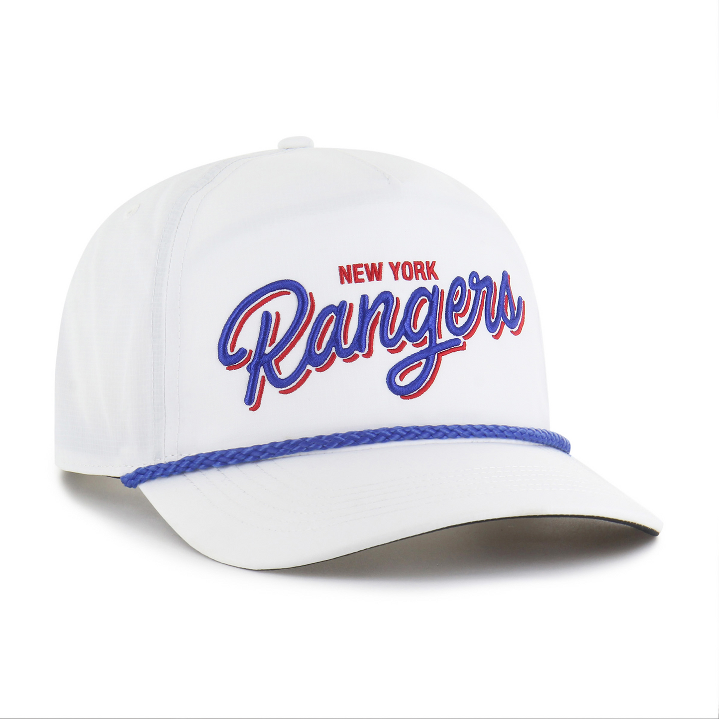 47 Brand Rangers White BRRR Fairway Hitch Snapback - Front Right View