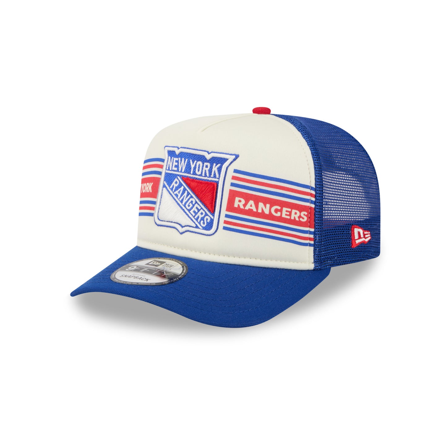 New Era Rangers Banner 950 A Frame Snapback Chrome/Royal - Front Left View