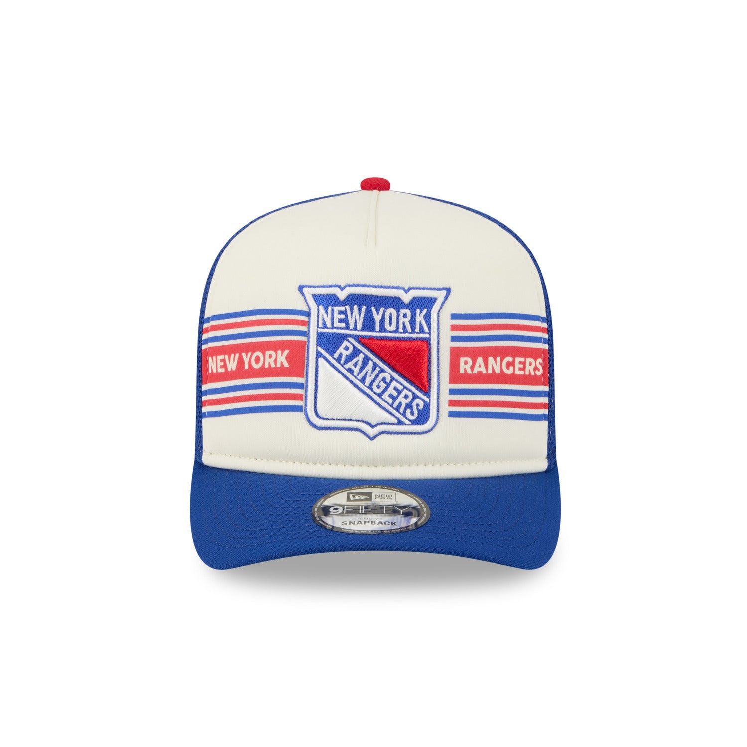 New Era Rangers Banner 950 A Frame Snapback Chrome/Royal - Front View