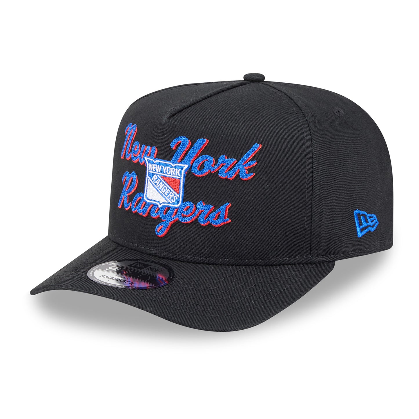 New Era Rangers Chainstitch 950 A Frame Snapback Black - Front Left View