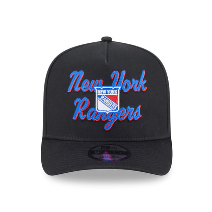 New Era Rangers Chainstitch 950 A Frame Snapback Black - Front View