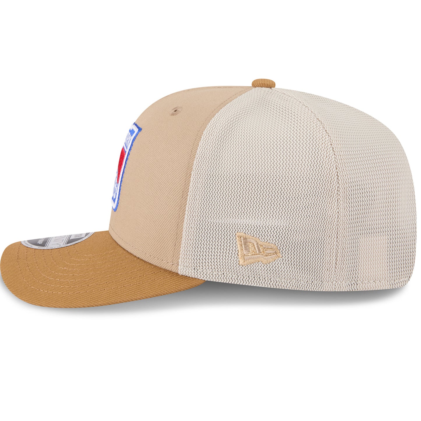 New Era Rangers 2 Tone Trucker 970 Stretch Snapback Stone - Side View