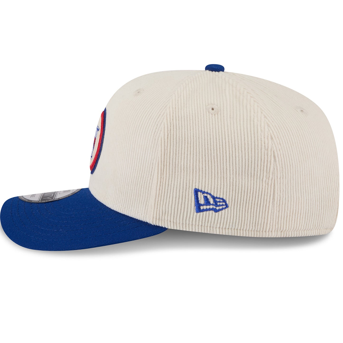 New Era Rangers Loyal Corduroy 970 Stretch Snapback Chrome/Royal - Side View