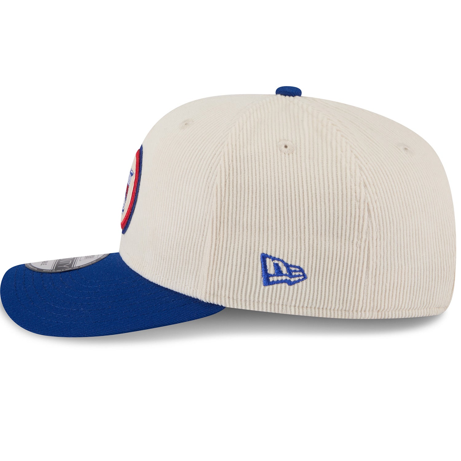 New Era Rangers Loyal Corduroy 970 Stretch Snapback Chrome/Royal - Side View