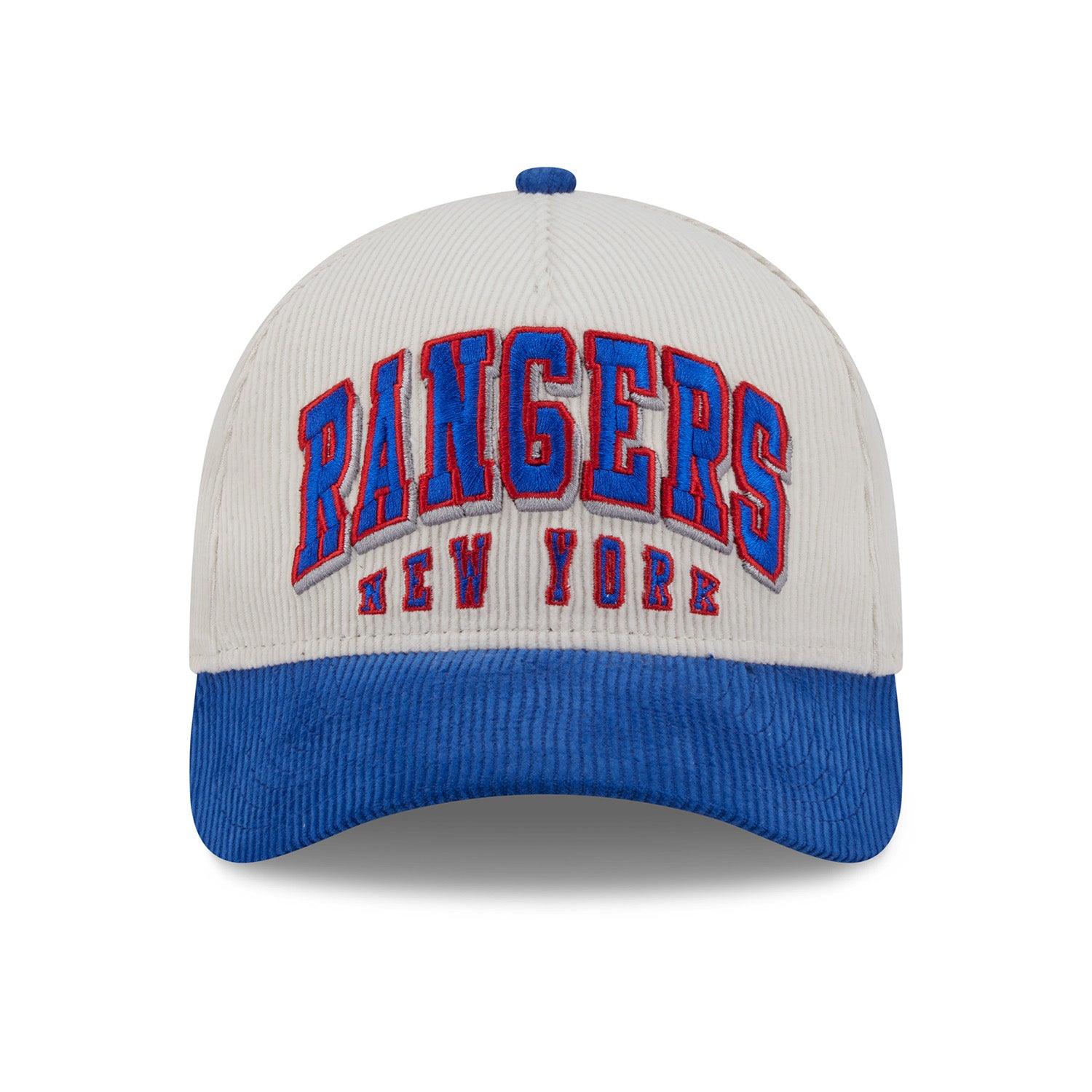 New Era Rangers 2Tone Sided 940 M-Crown A Frame Snapback Chrome/Royal - Front View