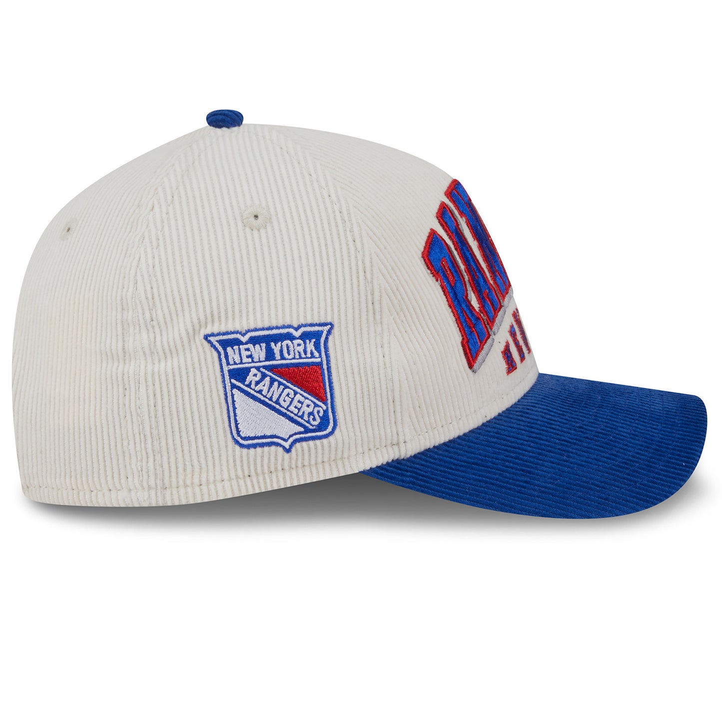 New Era Rangers 2Tone Sided 940 M-Crown A Frame Snapback Chrome/Royal - Side View
