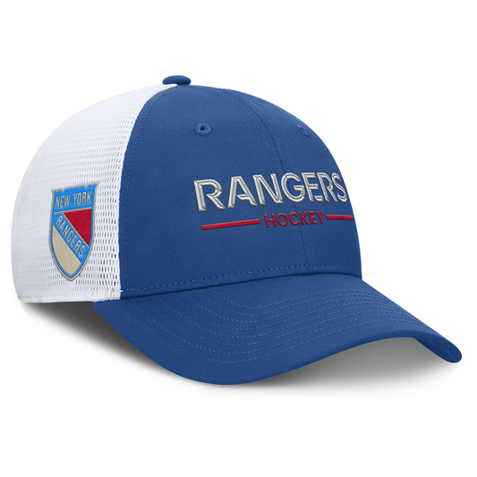 Fanatics Rangers 25-26 Centennial Authentic Pro Rink Structured Mashback Adjustable In Blue - Front Right View