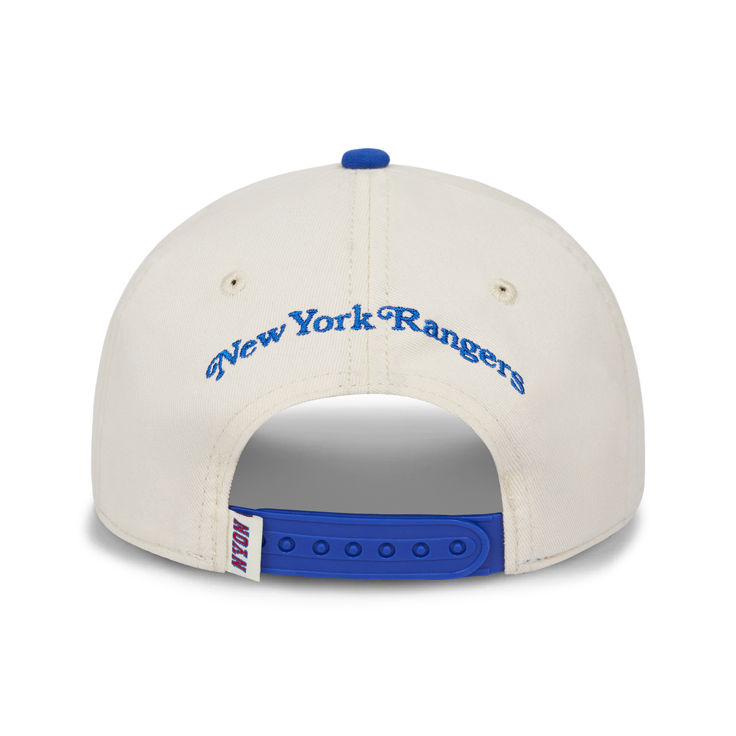 NYON x Rangers White/Royal Motto Snapback - Back View