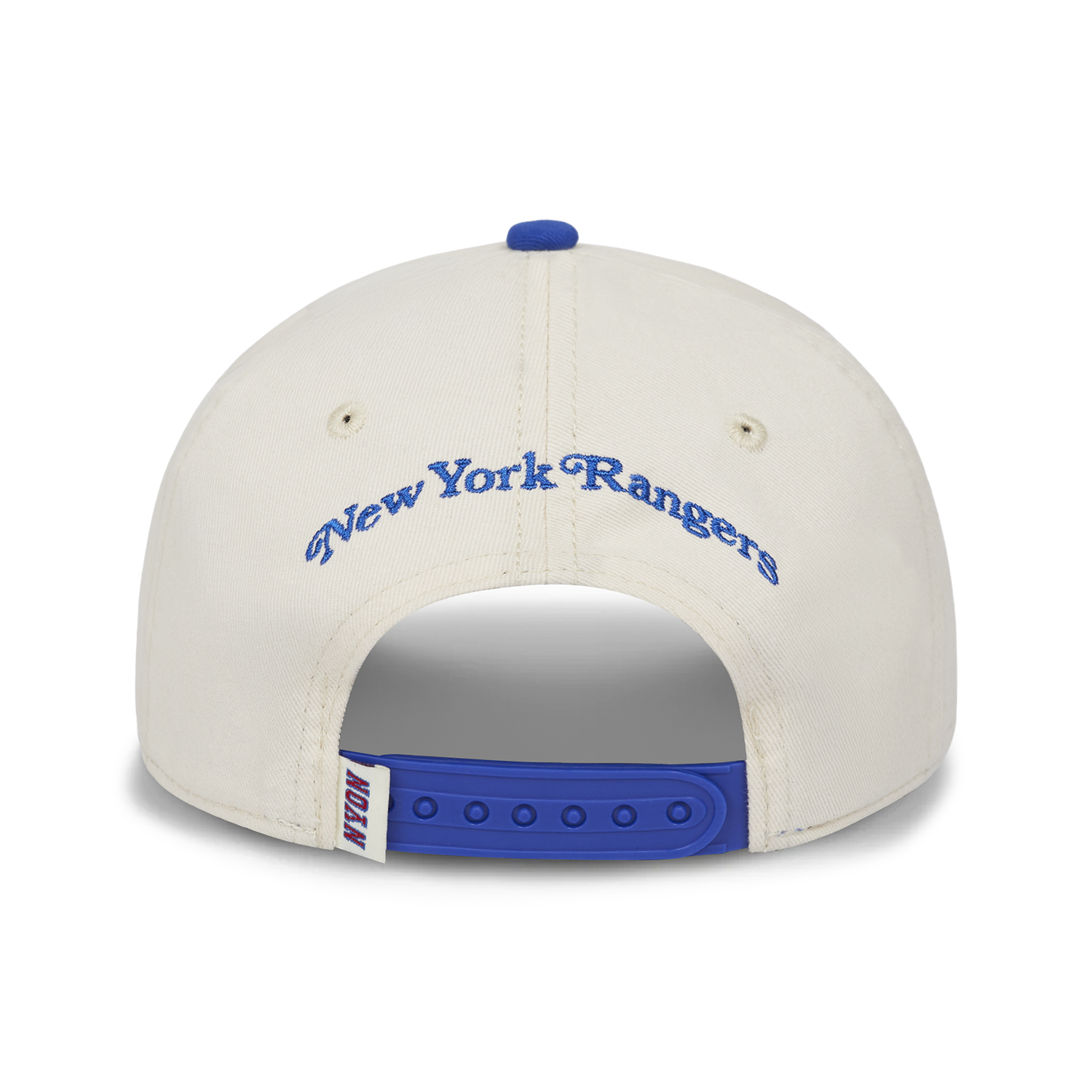NYON x Rangers White/Royal Motto Snapback - Back View