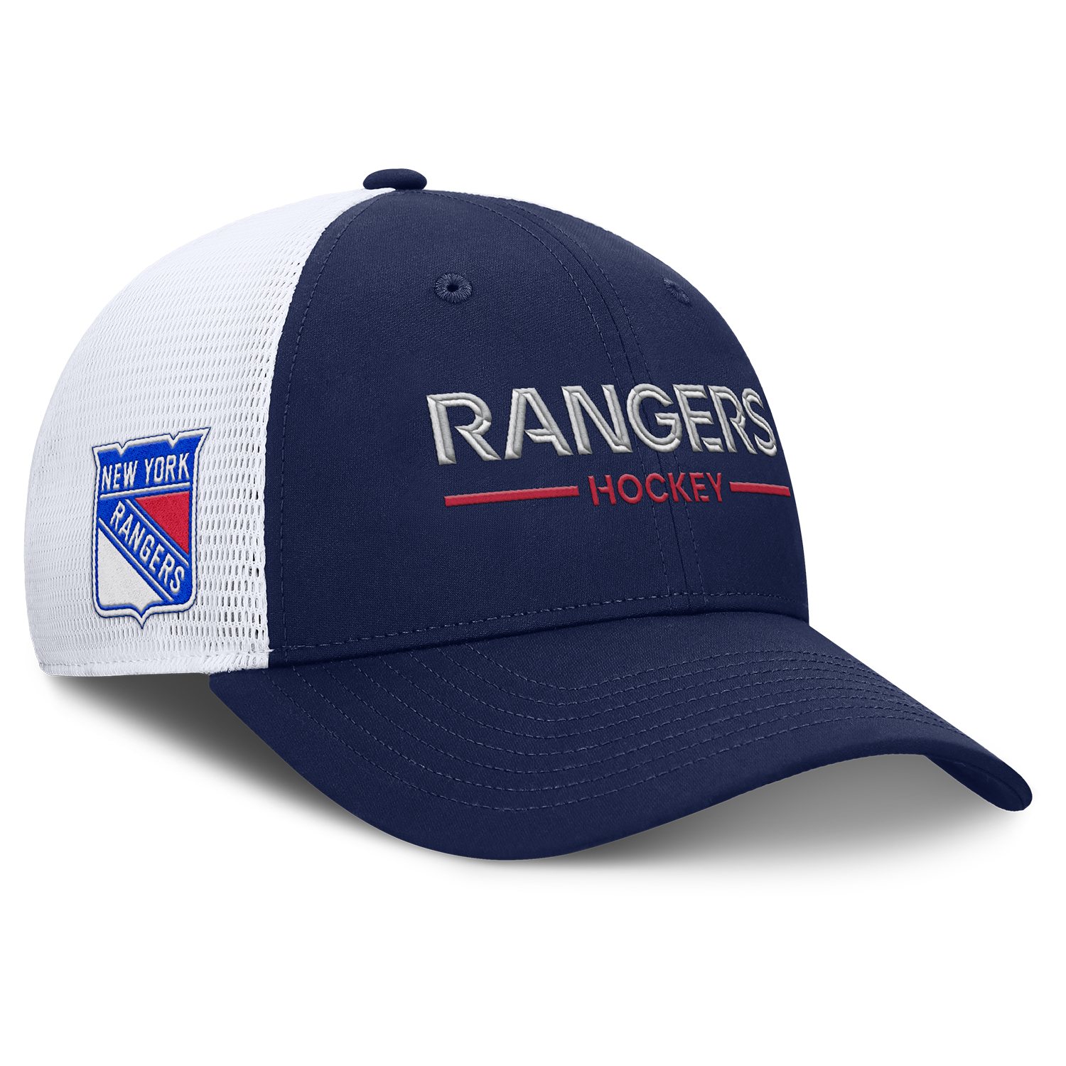 Fanatics Rangers 25-26 Authentic Pro Rink Structured Meshback Hat - Front Right View