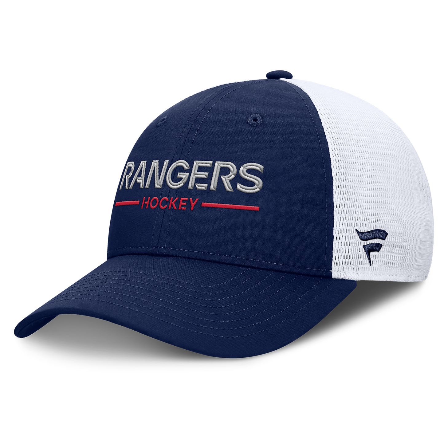Fanatics Rangers 25-26 Authentic Pro Rink Structured Meshback Hat - Front Left View