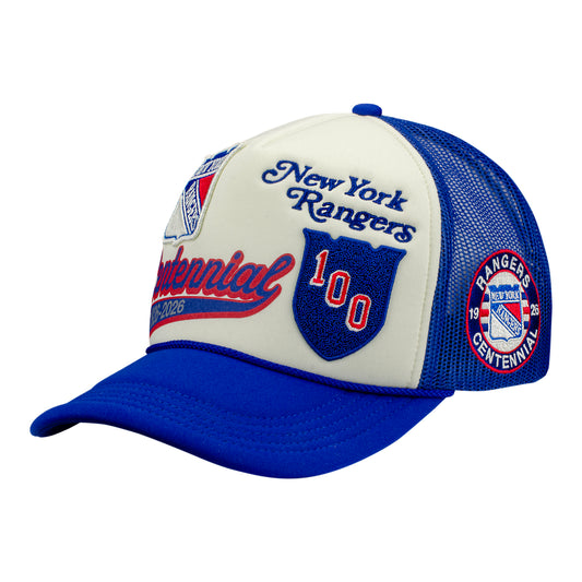 American Needle Rangers Centennial Roscoe Iconic Foam Trucker In Blue - Front Left View